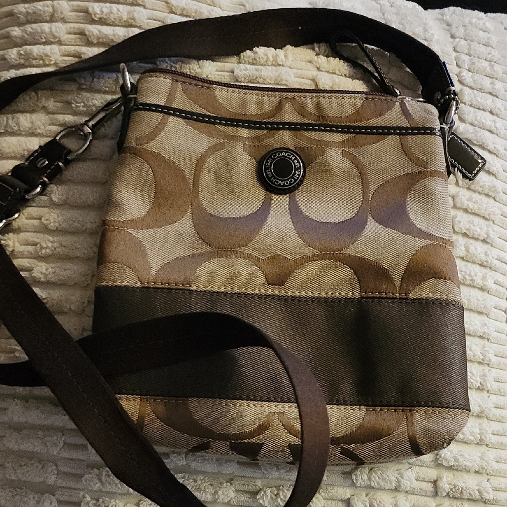 Coach Brown and Tan Crossbody Bag